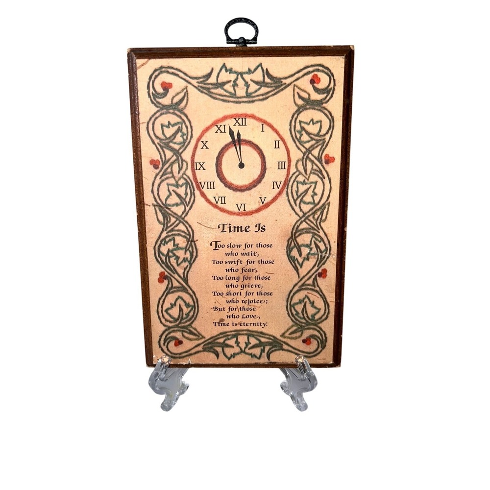 Vintage 1979 Paula's Impressions Wooden "TIME IS" Wall Plaque Nostalgic Retro